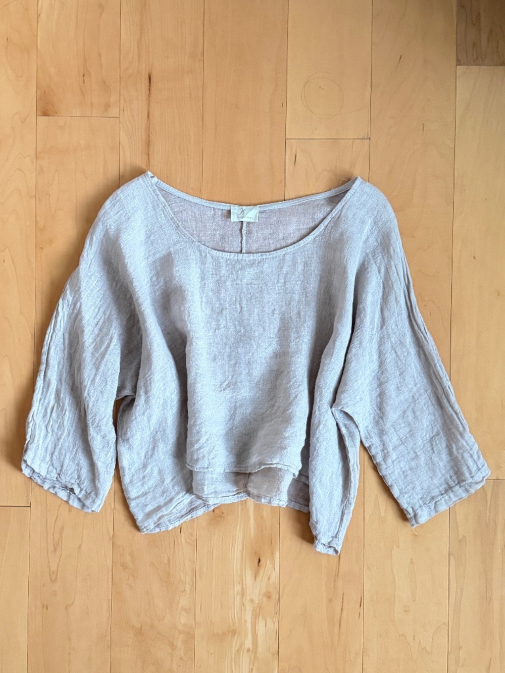 JS Millenium~Natural Beige Linen Boxy Top~One Size